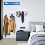 Belt Hanger Wall Mounted, Wooden Coat Rack Belt Organizer 2 Pack Max 24 Storage Capacity, 180° Rotating Space Saving Hangers for Ties, Tank Tops, Scarves, Bras, Keys, Bags White