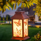 Retro Butterfly Decorative Wind Chime Gift, Solar-Powered Butterfly Wind Chimes, for Women Mom Grandmother, Garden Lawn Decorations, Thanksgiving Gifts