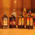 Christmas Lantern Decorations Christmas Lighting Decorations Christmas Tree Decoration Home Decor Small Candle Lanterns, Holiday Decoration Gifts for Family, Children, or Friends（4-Pack）
