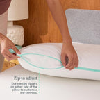 Tuft & Needle Zip Comfort Pillow – Queen Size – Adjustable Soft, Medium, or Firm Feel, Foam and Fiber Blend Fill with 100% Cotton Sateen Cover, Breathable & Supportive