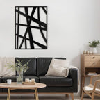 SIGNLEADER Metal Wall Art Decor Abstract Black Line Minimalist Modern Abstract Wall Sculpture Hangings Home Decoration for Living Room, Bedroom, Bathroom, Kitchen, Outdoor - 30" Black