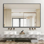 Black Bathroom Mirror for Wall, 30x40 Inch Rectangle Mirrors with Metal Frame, Modern Vanity Wall Mirror Decor for Entryway Hangs, Bathroom, Living Room Horizontal or Vertical