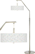 Colored Terrazzo Giclee Print Shade Arc Floor Lamp