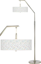 Colored Terrazzo Giclee Print Shade Arc Floor Lamp