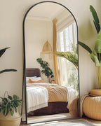 Suidia Arched Full Length Mirror, 71"x28" Floor Mirror Freestanding, Floor Standing Full Body Mirror with Stand for Bedroom, Hanging Leaning Mounted for Living Room Cloakroom, Black
