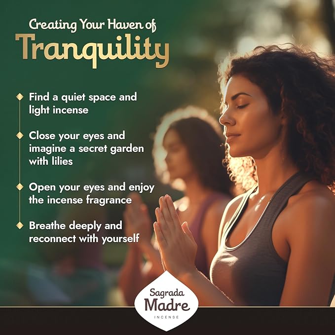 Ritual - Tranquility Incense Sticks, Creates a Serene Atmosphere, 6 Sticks, 9 Inches Each, Natural Incense with Aromatic Concentrated Oil, Charcoal, Natural Binder & Salt - 1 Hour Burn Time