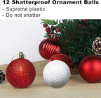 Rose Red 1.6" Small Christmas Balls Christmas Tree Decoration Ornaments Shatterproof Hanging Balls for Birthday Halloween Holiday Wedding Decorations Set of 12pcs