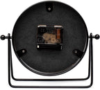 Vintage Black Table Clock - Decorative Battery Operated Desk Clock with Stand, Silent Non-Ticking for Living Room Shelf Decor, 8.6 x 7.8 Inches