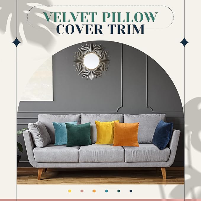 Pack of 6 Decorative Velvet Throw Pillow Covers Solid Square Soft Pillowcase Set Cushion Cases for Sofa Couch Bed Car Christmas Fall Home Decor 18 x 18 inch(Mixed Color)
