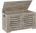 DINZI LVJ Storage Chest, Flip-Top Wooden Toy Box with 2 Safety Hinges, Retro Entryway Shoe Bench, Sturdy Large Storage Trunk for Living Room, Bedroom, Toddler Room, Easy Assembly, Gray Wash