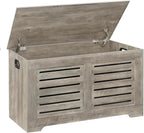 DINZI LVJ Storage Chest, Flip-Top Wooden Toy Box with 2 Safety Hinges, Retro Entryway Shoe Bench, Sturdy Large Storage Trunk for Living Room, Bedroom, Toddler Room, Easy Assembly, Gray Wash