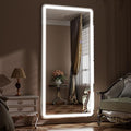 71"x32" LED Full Length Mirror – Standing Floor Body Mirror with Dimmable Lights 3 Color Modes – Adjustable Brightness, Wall-Mount or Leaning for Barber, Fitness Center, Dressing Room