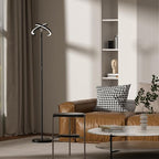 LED Floor Lamp - Rotatable Standing Lamp with Touch & Remote Control, 3000-6000K, 22W Modern Floor Reading Light, Dimmable Corner Uplighter for Living Room Bedroom Office, Black