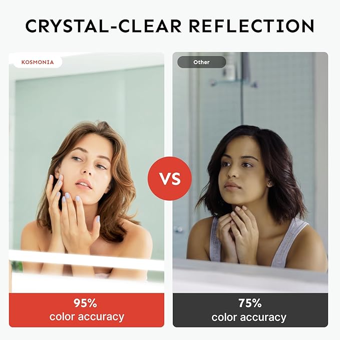 28x20 LED Bathroom Mirror with Lights – Anti-Fog, Dimmable, Backlit & Front Lit Lighted Vanity Mirror for Wall – Smart Bathroom Mirror with Memory Function, Shatterproof Tempered Glass