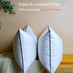 Premium White Goose Down Pillows - 550+ Fill Power - Soft and Support Down Bed Pillow for Sleeping - Hotel Bed Pillows for Back