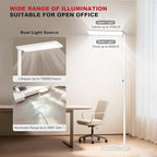 JINIU 150W 11000LM Full-Spectrum 79" LED Floor Lamp, Bridgelux Thrive™ Eye-Care Standing Lamp, Dimmable 4000K Natural Daylight, Motion Sensor for Home Office, Playroom, Special Nightlight for Bedroom