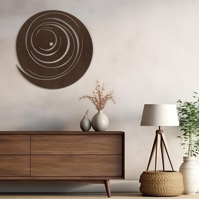 SIGNLEADER Metal Wall Art Decor Color Block Circles Minimalist Modern Abstract Wall Sculpture Hangings Home Decoration for Living Room, Bedroom, Bathroom, Kitchen, Outdoor - 24" Bronze
