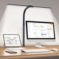 LED Desk Lamp for Home Office, Eye-Caring Desk Light with Clamp, 24W Double Head Architect Task Lamp Stepless Dimming, Flexible Gooseneck Bright Table Lamp for Study Reading Workbench Drafting