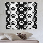 VUMIVI Pet Paws Tapestry Cute Puppy Kitten Black White Animal Paws Modern Funny Art Tapestry Wall Hanging for Living Room Bedroom Dorm Classroom Aesthetic Decor W60xL50in