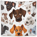VUMIVI Cartoon Dog Head Tapestry Adorable Pets Humorous Style Abstract Art Illustration Tapestry Wall Hanging for Living Room Bedroom Dorm Classroom Aesthetic Decor W60xL60in