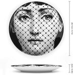 Lina Cavalieri Plate, Wall Decorative Plate, Mysterious Face Plate Wall Hanging Decoration,Including Bracket and Special Spring Hook, 8inch, Style9