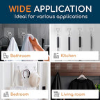 GLUIT Adhesive Large Wall Hooks for Hanging Heavy Duty 22 lbs Hooks for Walls No Damage, Towel Sticky Clear Hooks, Waterproof, Home, Bathroom, Kitchen, Office, and Outdoor 6 Pack