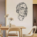 Man Face Metal Wall Art, Metal Line Wall Art, Wire Portrait of a Man, Abstract Modern Line Face, Modern Home Decor, Wall Sculpture Artwork, Best Gift for Him(Black, 19 x 11 inches / 47 x 29 cm, metal wall art)