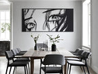 Vailla Wall Art Decor Minimalist Abstract Woman Eyes Wall Decoration Wooden Modern 3D Sculptures Line Drawing Art Decor Female Wall Hanging for Bedroom Kitchen Bathroom Living Room