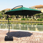 Tangkula Cantilever Offset Patio Umbrella Base Weight Stand with Wheels, 260lbs Wet Sand Filled Weight, Square Heavy Duty Outdoor Umbrella Base Plate w/Crossbar, Umbrella Stand Base