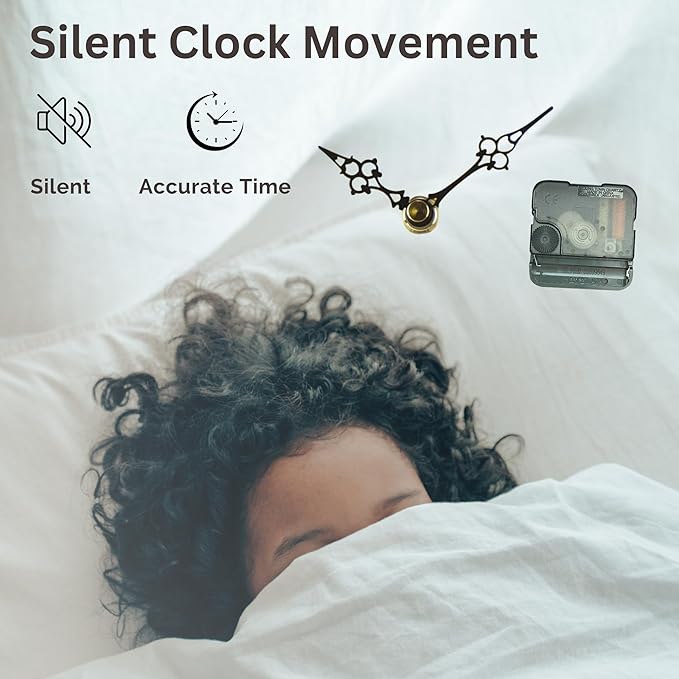 Mantel Clock Antique Classic Luxury Style Golden Clock Dial Alnus Wood Clock Frame Hourly Chime Non-Ticking Night Mode