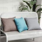 MIULEE Pack of 2 Decorative Outdoor Solid Waterproof Throw Pillow Covers Faux Linen Garden Farmhouse Coastal Cushion Cases for Summer Patio Tent Balcony Couch Sofa 18x18 Inch Turquoise