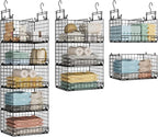 5 Tier Hanging Closet Organizer with Adjustable Dividers, Heavy-Duty Storage Shelves for Clothing, Kitchen, Laundry Room, Extra Large Baskets, 15.7" W x 11.8" D x 51" H, Black