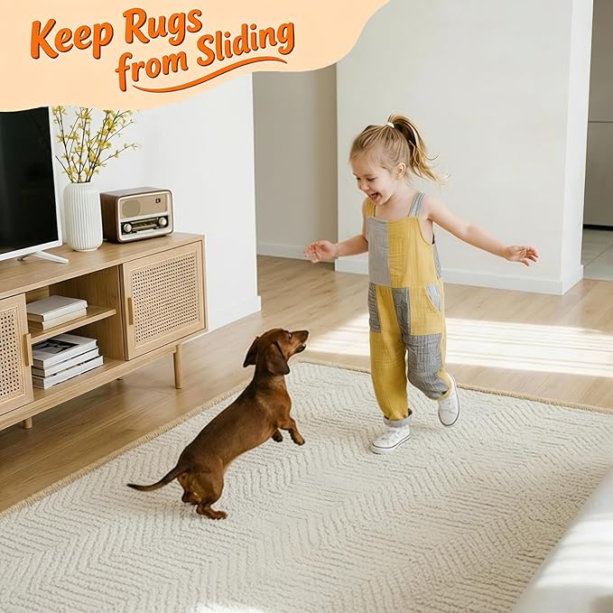 Songrey Rug Tape Rug Corner Grippers 28PCS, Reusable Double-Sided Carpet Tape to Hold Area Rugs Down, Non Slip Rug Pads Gripper for Hardwood Floors No Damage
