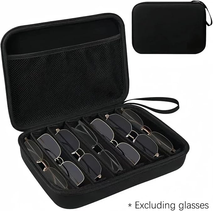 Adjustable 4/7 Slot Eyeglasses Holder Storage Box Portable Sunglasses Organizer Case Sunglass Storage Holder(Small)