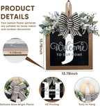 Ultra Large 14'' Last Name All Year Round Front Door Wreath with 26 Initial Letter Welcome Sign All Seasons Eucalyptus Garland and Bow Wreaths for Front Door Porch Farmhouse Decoration (J)