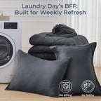 HEVUMYI Twin-XL Comforter Set - 5-Piece All Season Bed in a Bag Twin-XL, Ultra Soft Bedding Set with Comforter, Flat Sheet, Fitted Sheet, Pillowcases, Pillow Shams, Dark Grey
