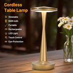 Cordless Rechargeable Table Lamp - 6000mAh Portable LED Battery Operated Table Light - Outdoor Waterproof Dimmable Table Lamps for Restaurant Dining Bedroom Bars Home Patio Outdoor (2 Bronze)