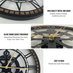 24 Inch Wall Clock, Anchor Wall Clock, Silent Non Ticking, Battery Operated Large Decor Clocks for Living Room Decor, Kitchen, Office (Nautical Style)