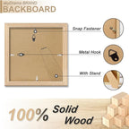 Natural Solid Wood 6x6 Picture Frame, Display 6 x 6 Inch Picture Poster Photo, Vertical & Horizontal Wall Hanging - 2 Pack/Natural/6"x6"