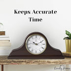 Mantel Clock Battery Operated - Wooden Mantle Clock - 15x7.5 - Silent, Made of Real Wood & Easy to Read - for Living Room Decor Above Fireplace Mantel, Office, Shelf, Table & Home Décor Gift