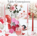 DomeStar Valentines Day Tiered Tray Heart Bowl Fillers Decor, 24PCS Pink Rattan Balls Decorative Balls for Bowl Centerpiece, 2 Inches Home Indoor Table Decor
