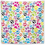 VUMIVI Dog Paw Tapestry Funny Colorful Cartoon Animal Footprints Blue Black Red Tapestry Wall Hanging for Living Room Bedroom Dorm Classroom Aesthetic Decor W60xL60in
