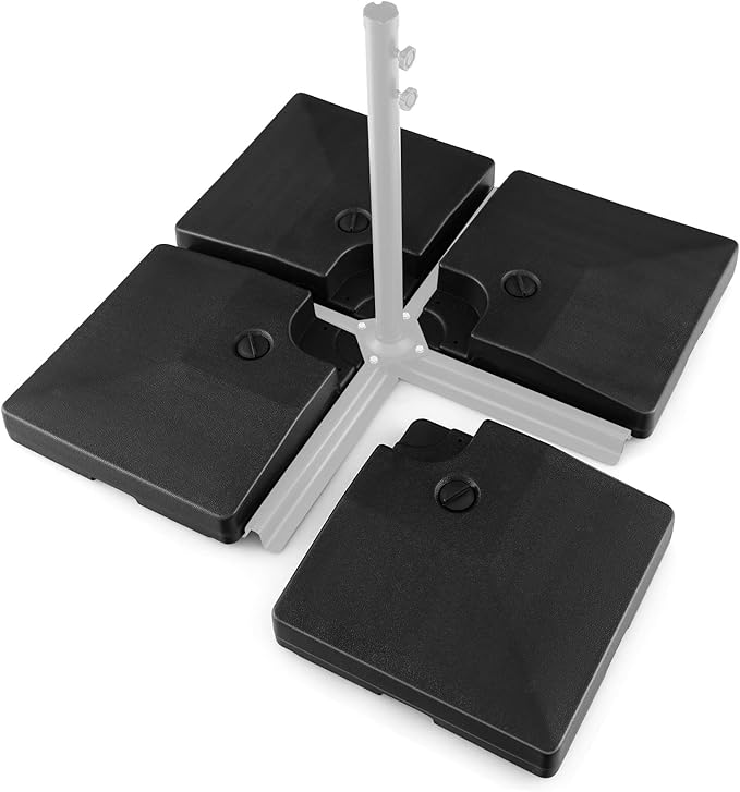 Giantex 284 lbs Fillable Offset Patio Umbrella Base, 4PCS Umbrella Stand Water Sand Weight for Cantilever Umbrella, 4 Connecting Pins, Easy-Filling Spouts, Outdoor Market Umbrella Holder for Garden