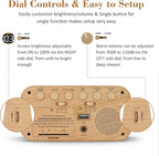 Digital Dual Alarm Clock for Bedroom, 0-100% Dimmer, Weekday/Weekend Mode, Easy to Set, USB Charger, Adjustable Alarm Volume with 5 Alarm Sounds, Snooze, 12/24Hr, Battery Backup (Wood Grain)