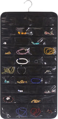 DIOMMELL 80 Pockets Hanging Jewelry Organizer for women, Storage Bag for Earrings Necklace Bracelet Ring accessory display holder box