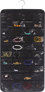 DIOMMELL 80 Pockets Hanging Jewelry Organizer for women, Storage Bag for Earrings Necklace Bracelet Ring accessory display holder box