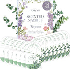 14 PCS Eucalyptus Sachets Bags for Drawers and Closets, Long Lasting Scented Sachets Air Fresheners, Natural Odor Eliminator, Home Fragrance for Wardrobe, Shoe Cabinet, Car & Bathroom Potpourri Bag