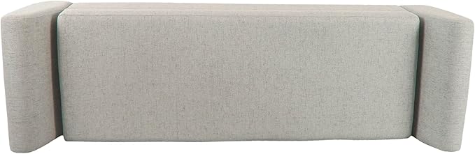 HomePop Modern Storage Bench with Wood Legs |Homepop Home Décor|Bench with Storage for Living Room & Bedroom - Light Gray Woven