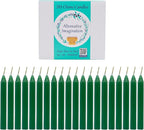 Alternative Imagination Green Chime Candles - 20 Pack of Unscented 4 Inch Mini Taper Candles - Dripless Long Burning Ritual Candles for Meditation, Spell Work, Healing, Prosperity, Growth & Home Decor