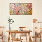 CHDITB Floral Wall Art, 20" X40” Large Watercolor Flower Textured Oil Painting, Modern Wildflower Wall Decor, Framed Canvas Flowers Artwork for Living Room Bedroom Office Girl Room Decoration